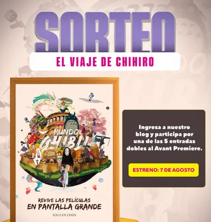 Sorteo de entradas dobles a Función especial de "El Viaje de Chihiro"