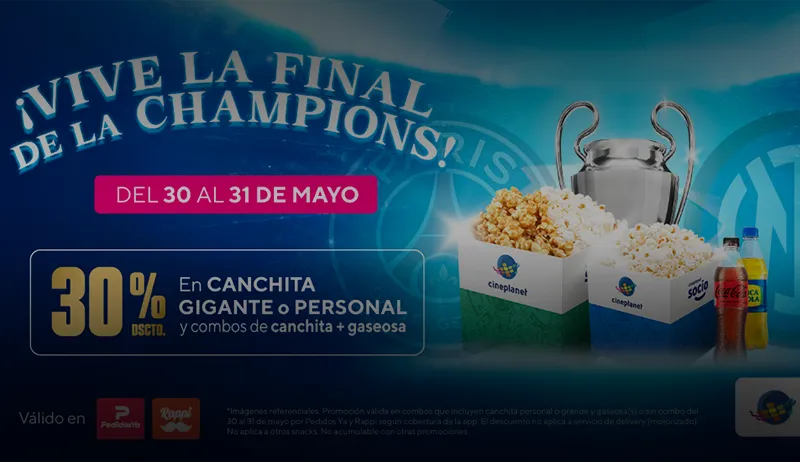 PSG vs Inter: Un Solo Partido, Una Gloria Eterna: La Final de la Champions League 2025 con Canchita Cineplanet